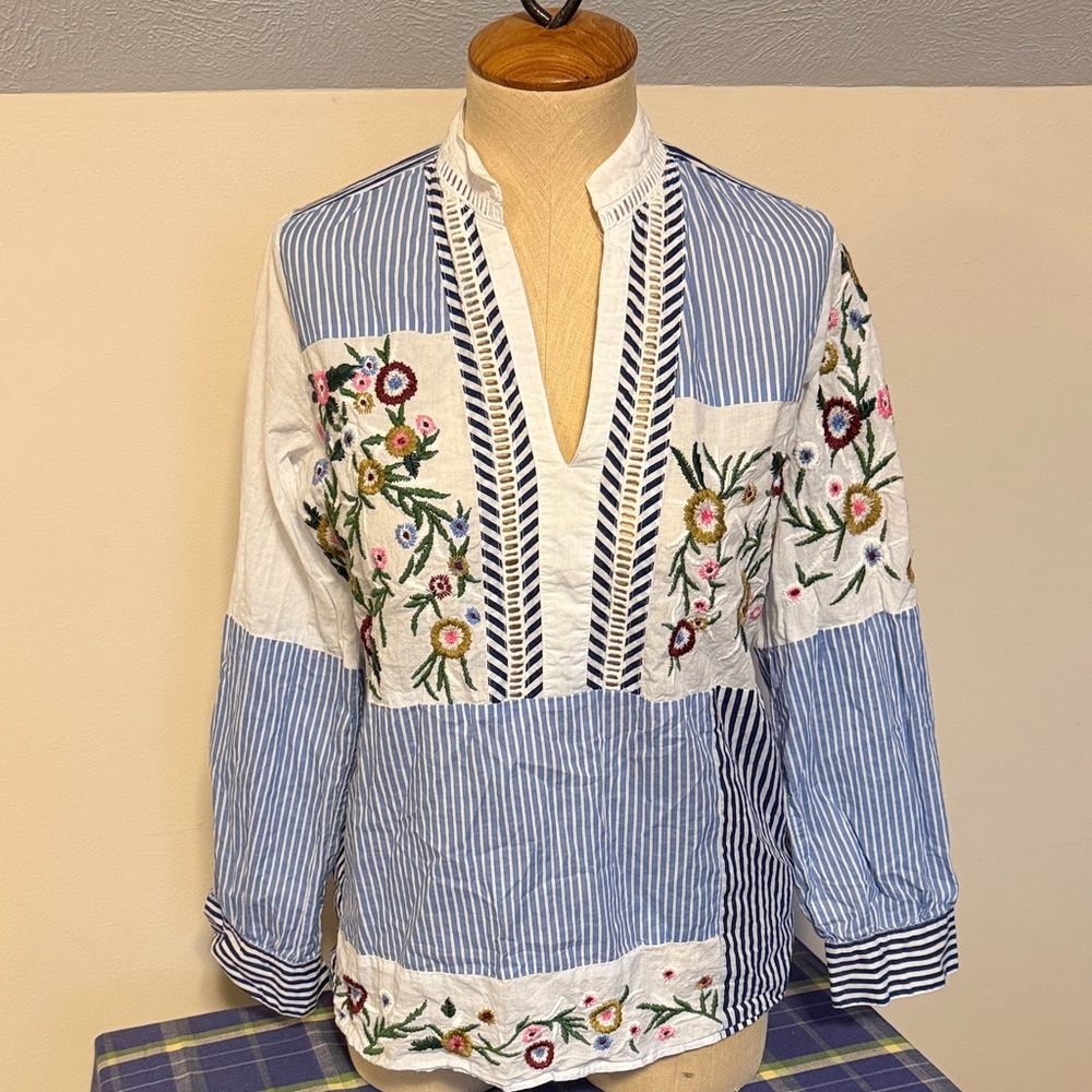 Camomilla ilove embroidered cotton top - size 12